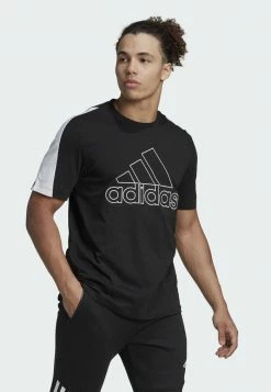 Adidas Performance BADGE OF SPORT - Print T-shirt - Black