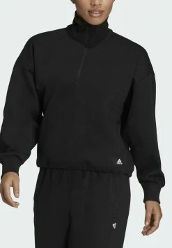 Adidas Performance FUTURE ICONS QUARTER ZIP - Sweatshirt - Black -adidas Performance Shop ab231a4243284a97be38b97c15f0deee