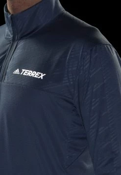 Adidas Performance MT HALF ZI LS - Long Sleeved Top - Blue -adidas Performance Shop abe94a4113b7498d8ad1f743a2c60430