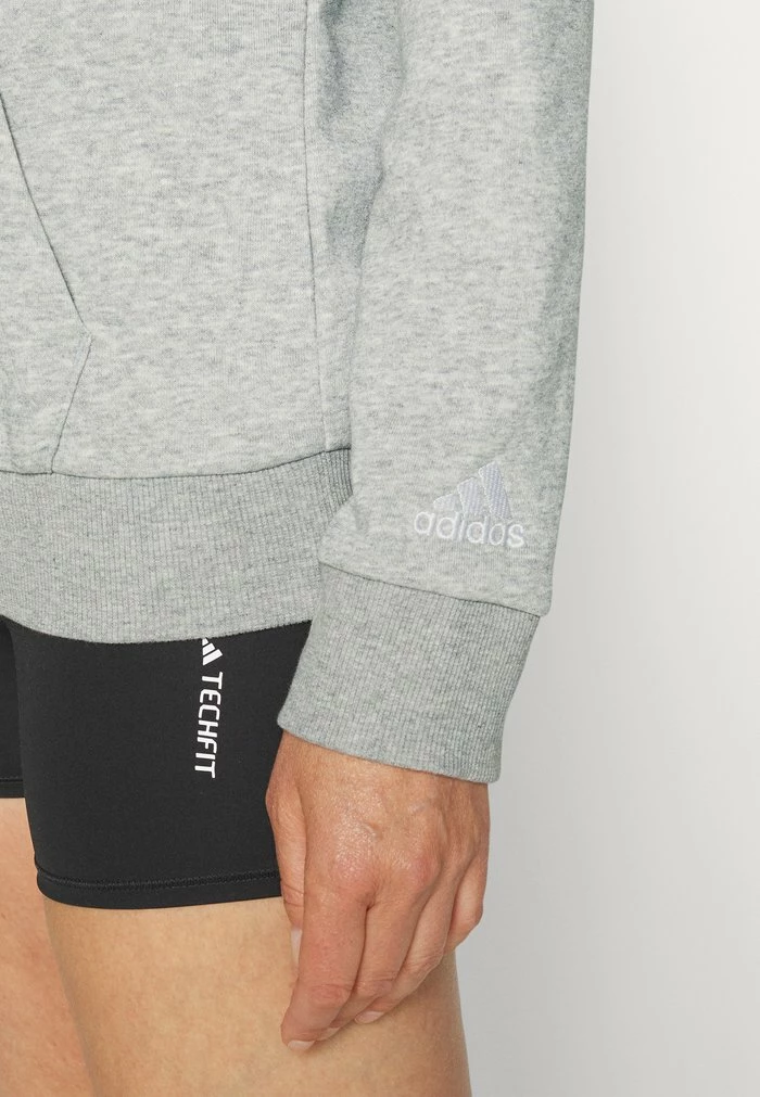 Adidas Performance Hoodie - Medium Grey Heather/white 8 Adidas Performance Hoodie - Medium Grey Heather/white - Image 6