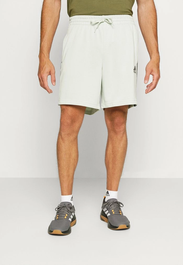 Adidas Performance ESSENTIALS FRENCH TERRY 3 STRIPES - Sports Shorts - Linen Green/green Oxide 5 Adidas Performance ESSENTIALS FRENCH TERRY 3 STRIPES - Sports Shorts - Linen Green/green Oxide - Image 3