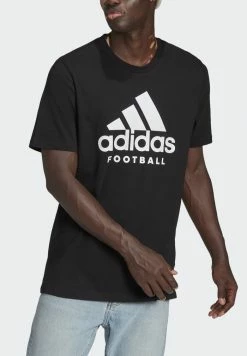 Adidas Performance FOOTBALL LOGO TEE - Print T-shirt - Black -adidas Performance Shop b05e2a45dbd24d7792b735b68b43ed19