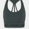 Adidas Performance AEROKNIT PS TRAINING WORKOUT DESIGNED4TRAINING PRIMEGREEN SPORTS BRA LIGHT SUPPORT FITTED - Light Support Sports Bra - Anthracite -adidas Performance Shop b0c0d55475d6486da7a7dfe25c6052c5