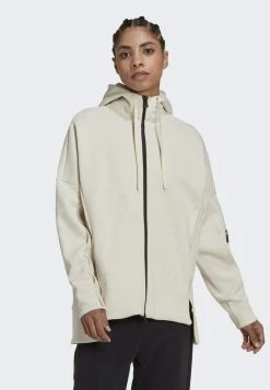 Adidas Performance MODERN - Zip-up Sweatshirt - Beige