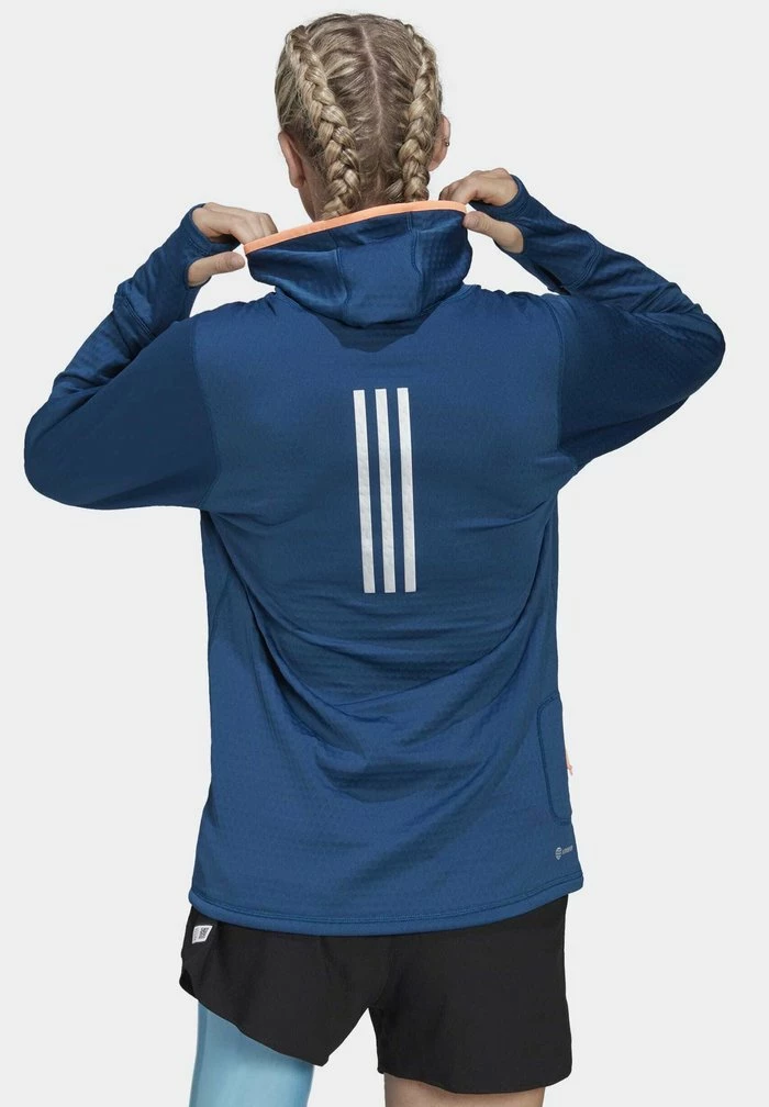 Adidas Performance X-CITY LONG SLEEVE - Fleece Jumper - Blue 4 Adidas Performance X-CITY LONG SLEEVE - Fleece Jumper - Blue - Image 2