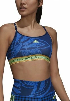 Adidas Performance FARM BRA - Light Support Sports Bra - Mystery Blue/hi Res Yellow -adidas Performance Shop b41ccdedb8db4d05bec48547addfd7be
