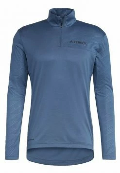 Adidas Performance MT HALF ZI LS - Long Sleeved Top - Blue -adidas Performance Shop b6ba180c252f486fb864d724157cbef3