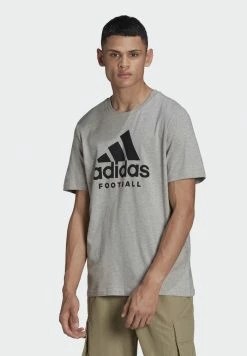 Adidas Performance FOOTBALL LOGO TEE - Print T-shirt - Medium Grey Heather