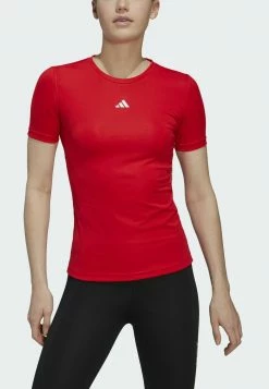 Adidas Performance TECHFIT - Print T-shirt - Red -adidas Performance Shop b7d8b6a02c6a458fb6ed0d421786d0e5