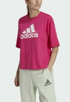 Adidas Performance ESSENTIALS LOGO LOOSE FIT CROP - Print T-shirt - Pink -adidas Performance Shop b905b18e2bc94ca1b5484aaf81c58bb7
