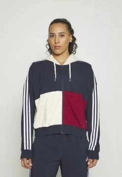 Adidas Performance Zip-up Sweatshirt - Legend Ink/ecru Tint/collegiate Burgundy/white
