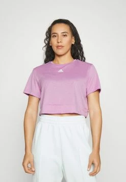 Adidas Performance CROP - Basic T-shirt - Bliss Lilac/white