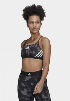Adidas Performance AEROREACT HYPERGLAM - Light Support Sports Bra - Grey Four/black/white