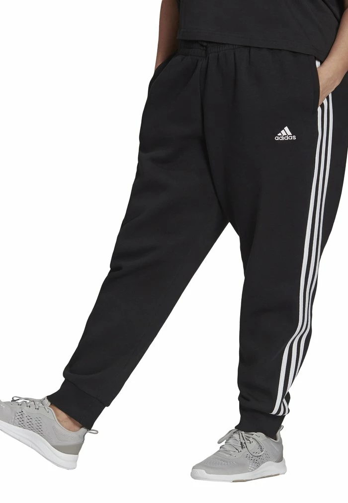 Adidas Performance ESSENTIALS 3-STRIPES FLEECE PLUS SIZE - Tracksuit Bottoms - Black/white 7 Adidas Performance ESSENTIALS 3-STRIPES FLEECE PLUS SIZE - Tracksuit Bottoms - Black/white - Image 5
