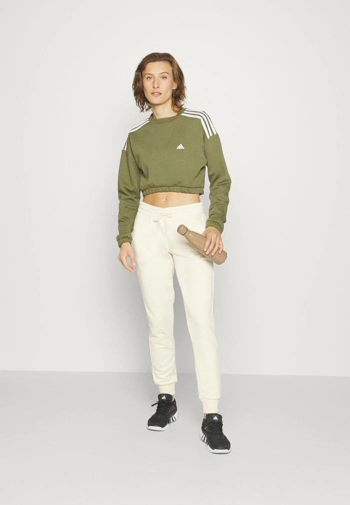 Adidas Performance ESSENTIALS FRENCH TERRY LOGO - Tracksuit Bottoms - Ecru Tint/black 4 Adidas Performance ESSENTIALS FRENCH TERRY LOGO - Tracksuit Bottoms - Ecru Tint/black - Image 2