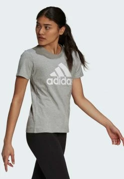 Adidas Performance LOUNGEWEAR ESSENTIALS LOGO - Print T-shirt - Grey -adidas Performance Shop bfb536ec44dd4d04be635ab4d1bced94