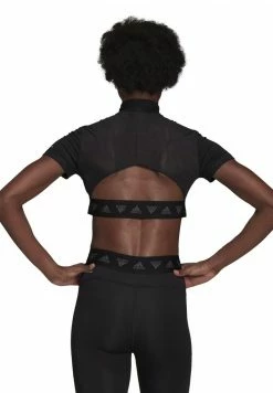 Adidas Performance CROP ZIP TEE - Print T-shirt - Black 11 Adidas Performance CROP ZIP TEE - Print T-shirt - Black -adidas Performance Shop c12810f857f2404dad11fe2743183d68