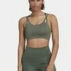 Adidas Performance YOGA LUXE STUDIO FIRE - Light Support Sports Bra - Green -adidas Performance Shop c255cc1a886d464dbc21a1a43988b902