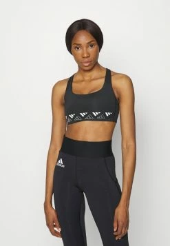 Adidas Performance LOGO - Medium Support Sports Bra - Black/white