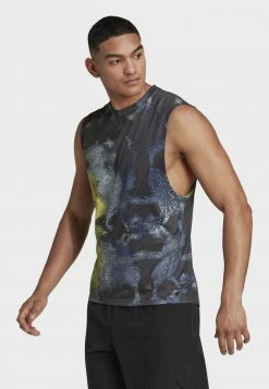 Adidas Performance HIGH INTENSITY ALLOVER - Top - Grey/yellow