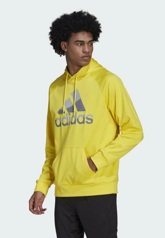 Adidas Performance AEROREADY GAME AND GO BIG LOGO - Hoodie - Yellow 3 Adidas Performance AEROREADY GAME AND GO BIG LOGO - Hoodie - Yellow