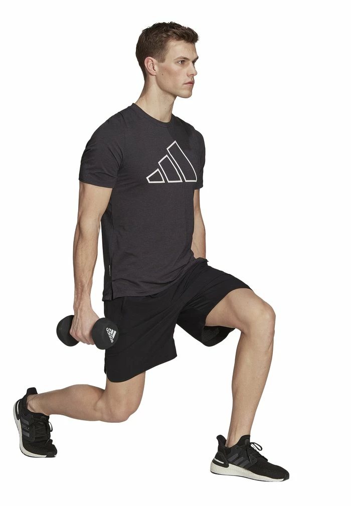 Adidas Performance TI BAR TEE - Print T-shirt - Black 6 Adidas Performance TI BAR TEE - Print T-shirt - Black - Image 4