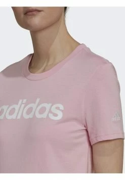 Adidas Performance LOUNGEWEAR ESSENTIALS SLIM LOGO - Print T-shirt - Pink -adidas Performance Shop cb7263f31ec64980b37b3e9dd4c5d82e