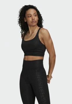 Adidas Performance LONGLINE - Medium Support Sports Bra - Black