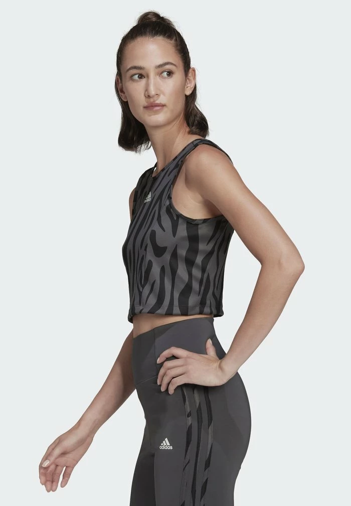 Adidas Performance AEROREADY DESIGNED TO MOVE - Top - Grey 5 Adidas Performance AEROREADY DESIGNED TO MOVE - Top - Grey - Image 3