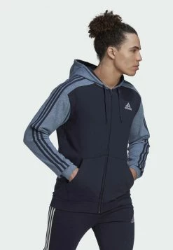 Adidas Performance ESSENTIALS - Zip-up Sweatshirt - Blue -adidas Performance Shop d3554bf8c92f4095bb127504bf06cc43