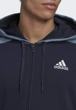 Adidas Performance ESSENTIALS - Zip-up Sweatshirt - Blue -adidas Performance Shop d492ef46fbd54b63970e58e9c746f60f