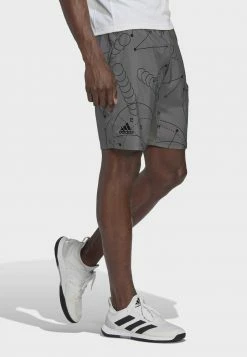Adidas Performance CLUB GRAPHIC TENNIS - Sports Shorts - Grey -adidas Performance Shop d6fa3e95d46d4a87b3587f6ae91fc078