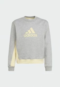 Adidas Performance BADGE OF SPORT - Tracksuit - Grey Yellow -adidas Performance Shop d783a6e047a647cab2cbbc2aee83b427