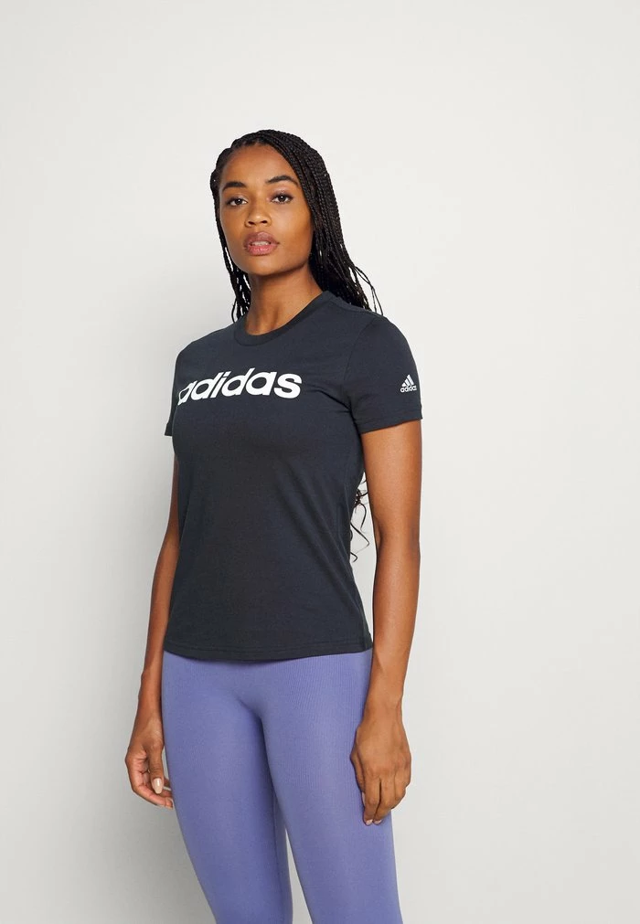 Adidas Performance LOUNGEWEAR ESSENTIALS SLIM LOGO - Print T-shirt - Legend Ink/white 3 Adidas Performance LOUNGEWEAR ESSENTIALS SLIM LOGO - Print T-shirt - Legend Ink/white