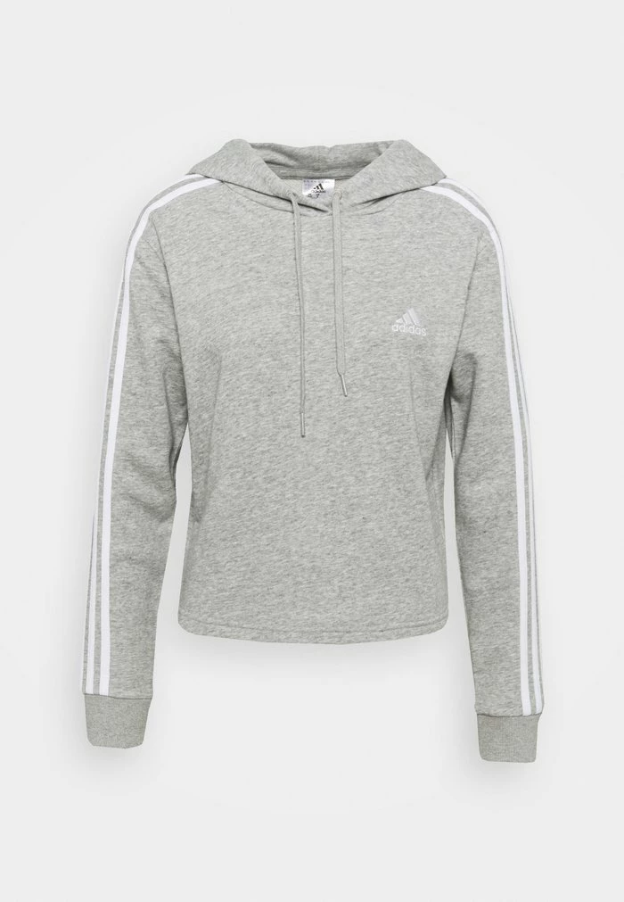 Adidas Performance Hoodie - Medium Grey Heather/white 3 Adidas Performance Hoodie - Medium Grey Heather/white