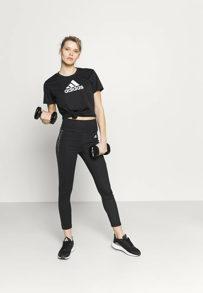 Adidas Performance Print T-shirt - Black/white 4 Adidas Performance Print T-shirt - Black/white - Image 2
