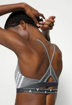 Adidas Performance Light Support Sports Bra - Dark Grey Heather -adidas Performance Shop d995da99b5ed44cea920425bd1a97d04