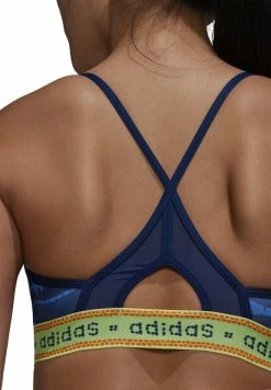 Adidas Performance FARM BRA - Light Support Sports Bra - Mystery Blue/hi Res Yellow -adidas Performance Shop da542863c8474ed1ad768f76cf7547c5