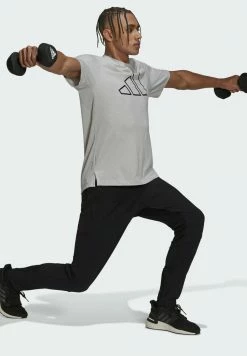 Adidas Performance TI BAR TEE - Print T-shirt - Grey -adidas Performance Shop dc200e0fe29e4ab6a442f4ea4378f22a