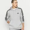 Adidas Performance 3 STRIPES ESSENTIALS - Hoodie - Medium Grey Heather/black