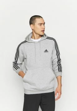 Adidas Performance 3 STRIPES ESSENTIALS - Hoodie - Medium Grey Heather/black