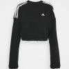 Adidas Performance CROP CREW - Sweatshirt - Black -adidas Performance Shop dd42dc4e9e304bdaa6e9eabd8519e9f5
