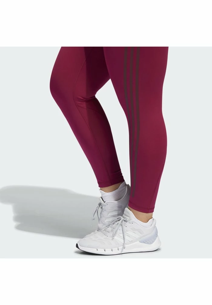Adidas Performance OPTIME TRAINICONS STRIPES PLUS SIZE - Leggings - Red 7 Adidas Performance OPTIME TRAINICONS STRIPES PLUS SIZE - Leggings - Red - Image 5