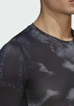 Adidas Performance TECHFIT ALLOVER PRINTED LONG-SLEEVE - Long Sleeved Top - Light Grey Black -adidas Performance Shop e23336ec96274d7a8fc1c7e9bf566b7e