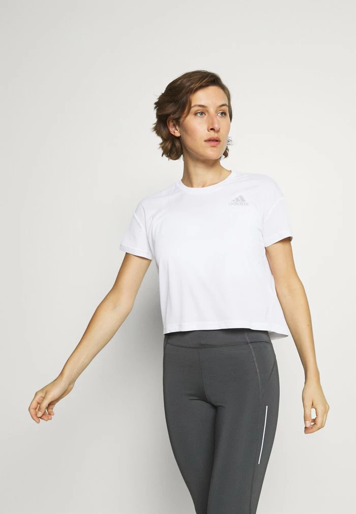 Adidas Performance P.BLUE TEE - Print T-shirt - White/silver 3 Adidas Performance P.BLUE TEE - Print T-shirt - White/silver