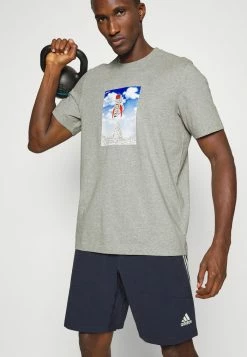 Adidas Performance BOOST - Print T-shirt - Medium Grey Heather -adidas Performance Shop e277bd32b09f4776bb28929eee432526