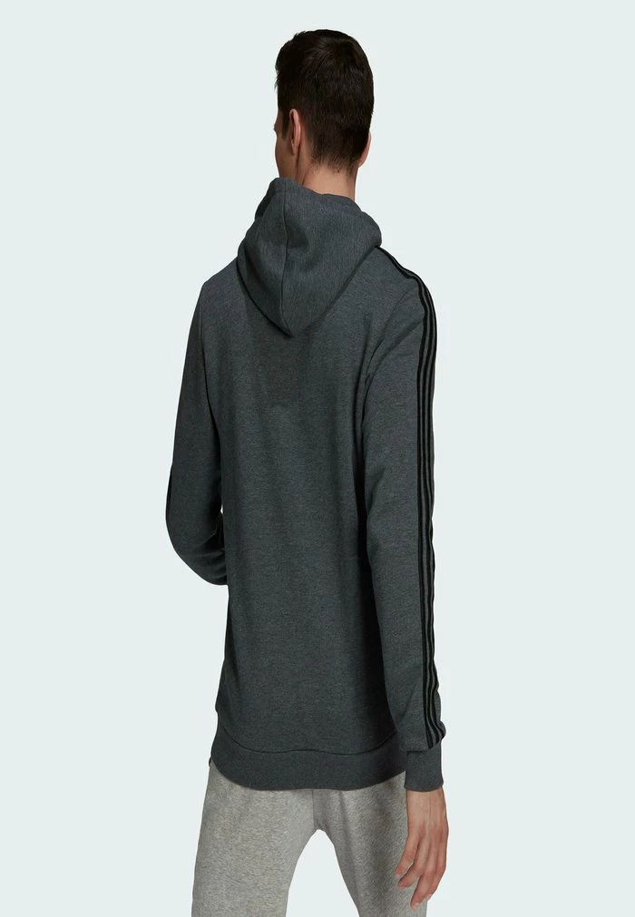 Adidas Performance ESSENTIALS 3-STREIFEN - Hoodie - Grey 4 Adidas Performance ESSENTIALS 3-STREIFEN - Hoodie - Grey - Image 2