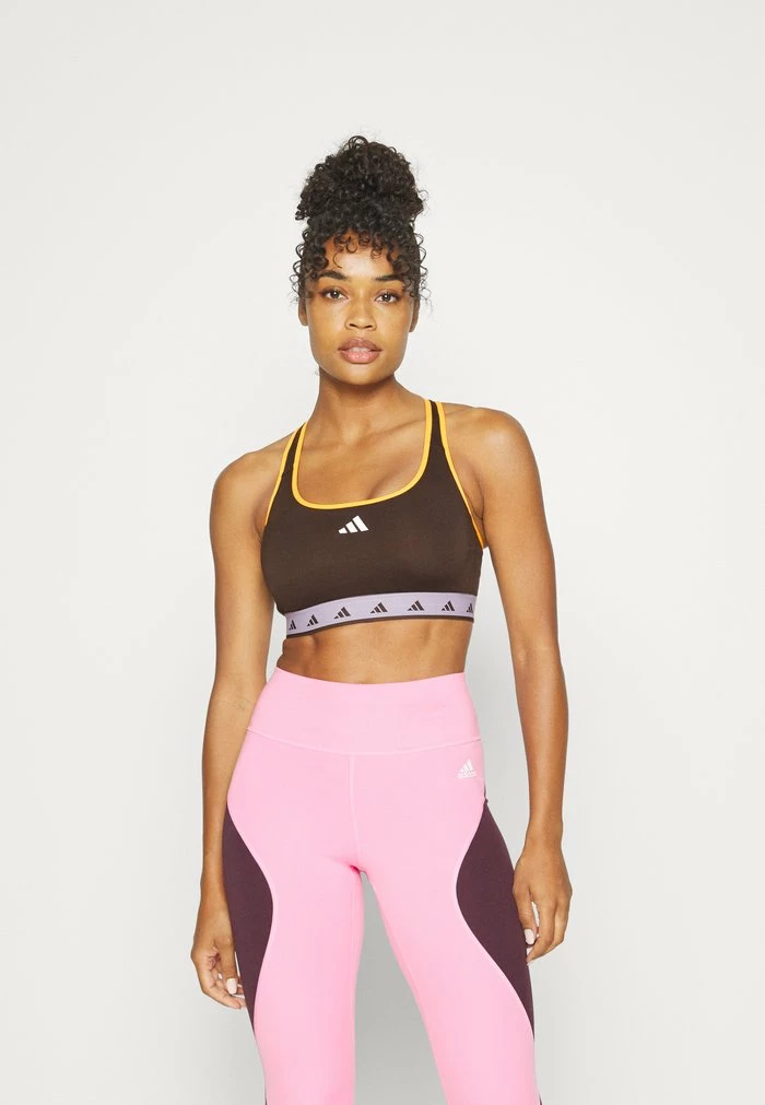 Adidas Performance HYPERGLAM - Medium Support Sports Bra - Darkbrown/purplglow/white 3 Adidas Performance HYPERGLAM - Medium Support Sports Bra - Darkbrown/purplglow/white