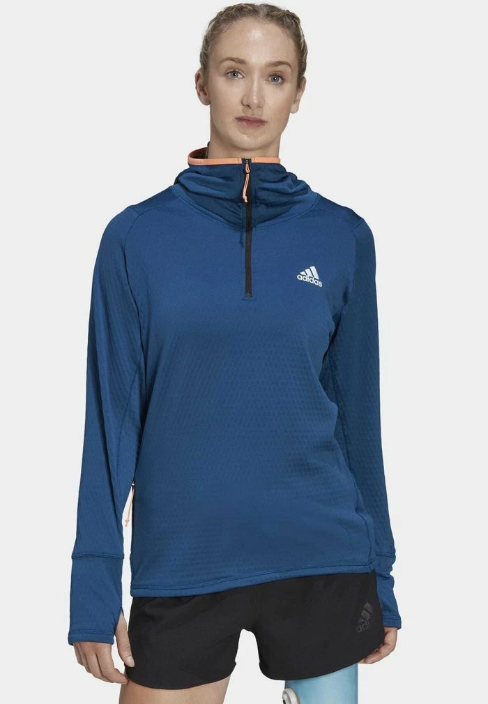 Adidas Performance X-CITY LONG SLEEVE - Fleece Jumper - Blue 3 Adidas Performance X-CITY LONG SLEEVE - Fleece Jumper - Blue