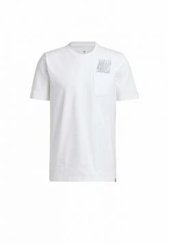 Adidas Performance DYNAMIC SPORT GRAPHIC POCKET - Sports T-shirt - White -adidas Performance Shop e81a0c1022724d7fb63d03921bbba07d
